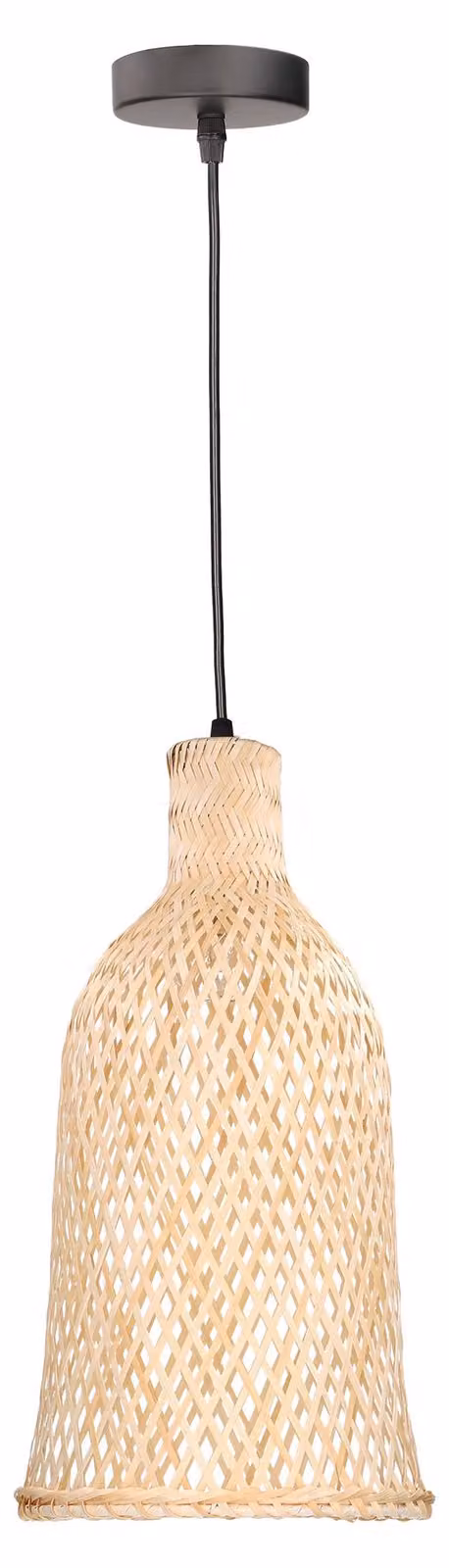 Riba - Lampada a sospensione in rattan naturale - Lampada a sospensione moderna in E