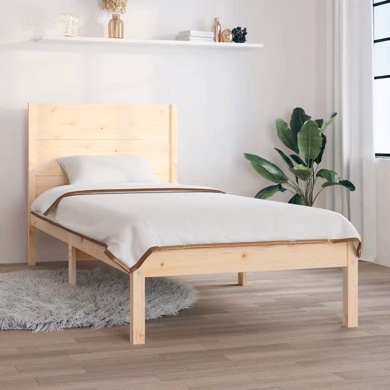 Giroletto vidaXL in legno massello di pino con doghe fisse, stile rustico, L/P/H: 190 x 80 x 25 cm