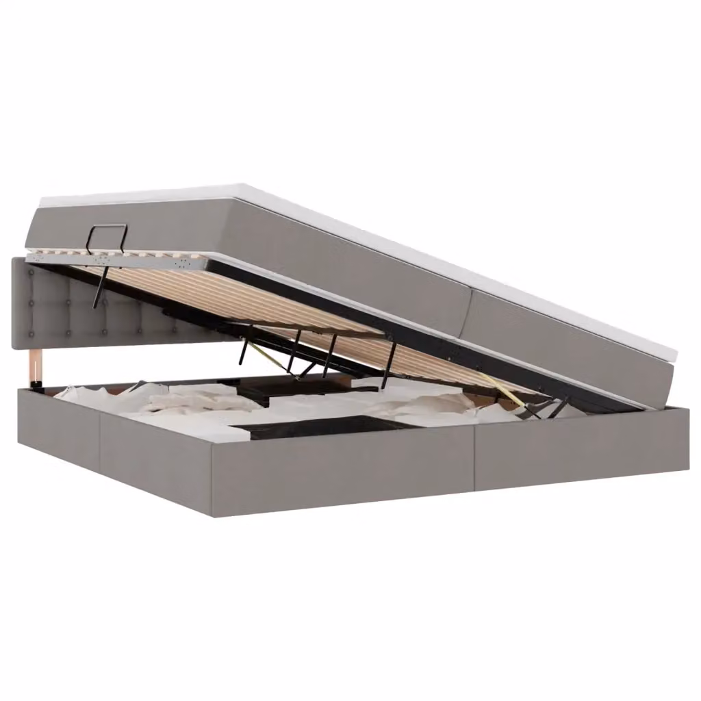 Letto con contenitore vidaXL con illuminazione LED e porte USB, colore grigio, L/P: 200 x 200 cm – 2