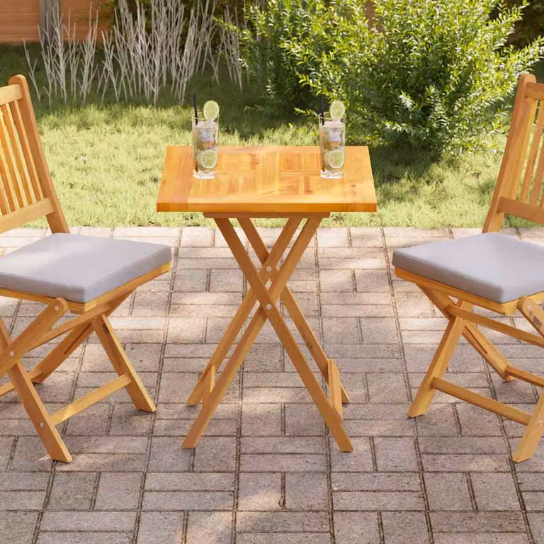 Piano del tavolo in legno massello di teak vidaXL, colore marrone, L 60 cm x P 60 cm x H 2,5 cm