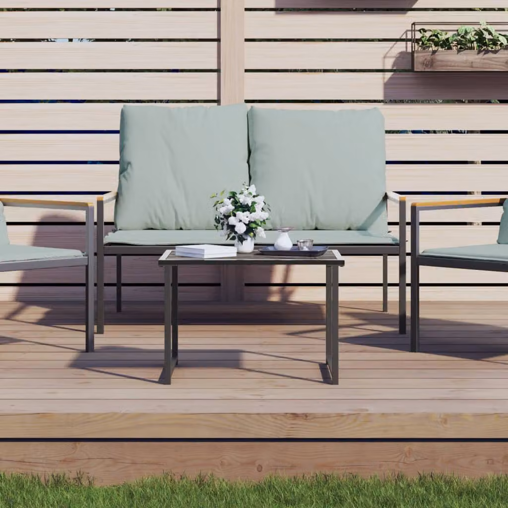 vidaXL Tavolo da giardino moderno in acciaio antracite L/P/H: 55 x 40 x 37 cm