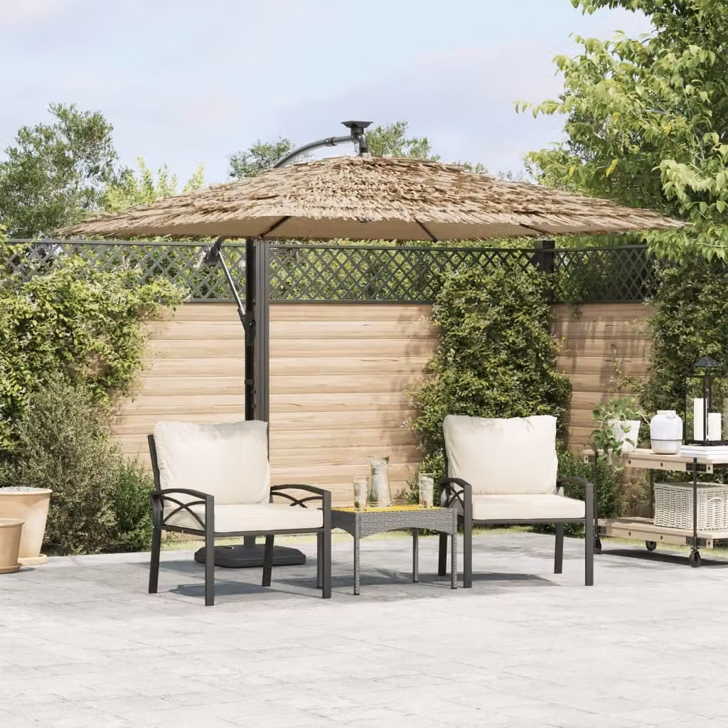 Maison Exclusive - Ombrellone con palo in acciaio, color marrone, 246x246x230 cm