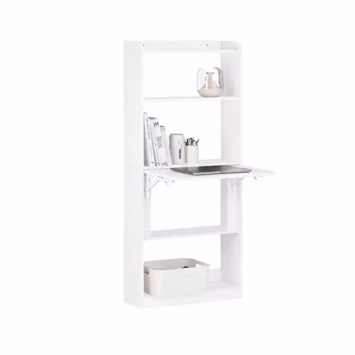 SoBuy Scrivania Salvaspazio Richiudibile con 5 Ripiani 64x58x145cm Ufficio