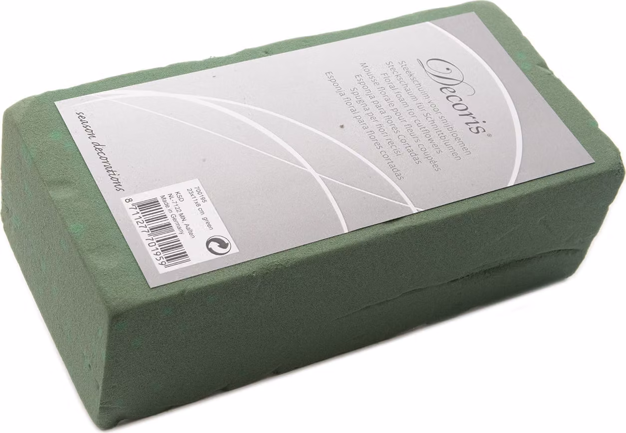 Schiuma floreale umida per fiori freschi Brick 23x11x8cm verde