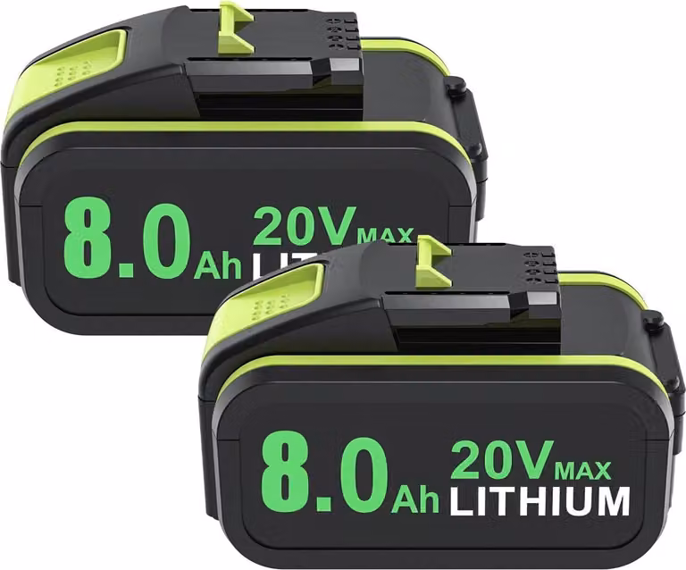 Batteria per utensili elettrici a filo, capacità 8000mAh, ampia compatibilità, 2 batterie