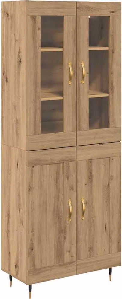 Credenza 2 pcs Rovere artigianale Legno multistrato