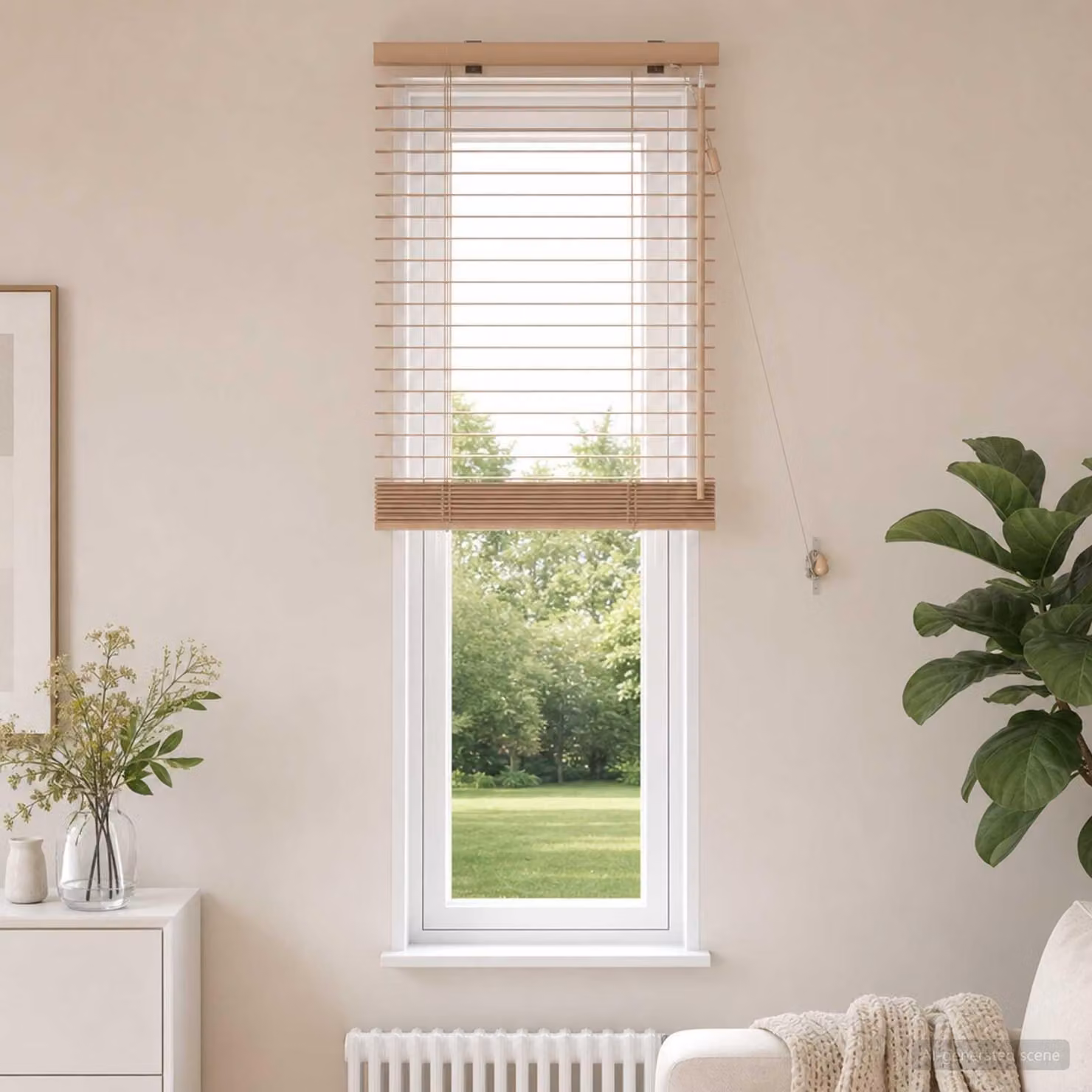 Persiane veneziane per finestre scolastiche, finitura effetto legno, 55 x 130 cm, profondità 35 mm