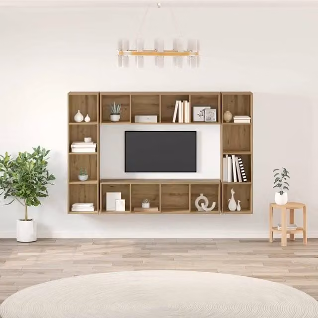 Set mobile TV 4 pz-Set di 4 Credenza per TV Marrone 37 x 37 x 142,5 cm 637700
