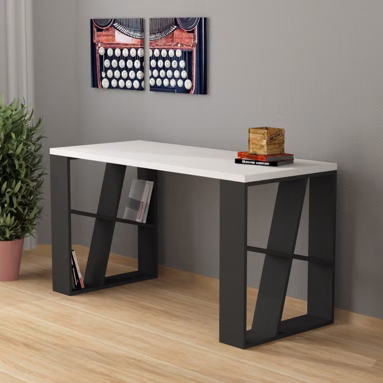 Skye Decor, Honey- Honey DTE, bianco, antracite, tavolini da salotto, 75x140x60 cm, pannello truciolare rivestito al 100% in melamina