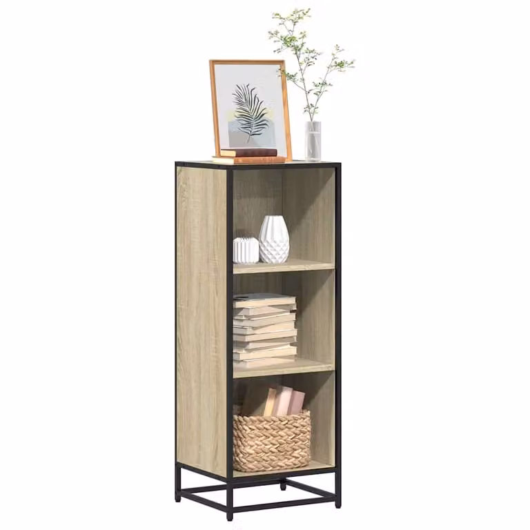 Libreria Industrial in Legno e Metallo vidaXL, Colore Marrone e Beige, L 40 cm x P 35 cm x H 107,5 cm