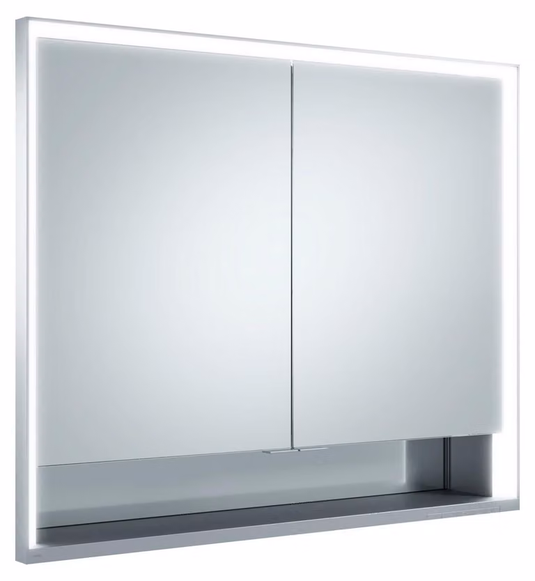 KEUCO Royal Lumos armoire de toilette encastrable 2 portes, porte courte, étagère ouverte, 900mm, 14313171301, 14313171301