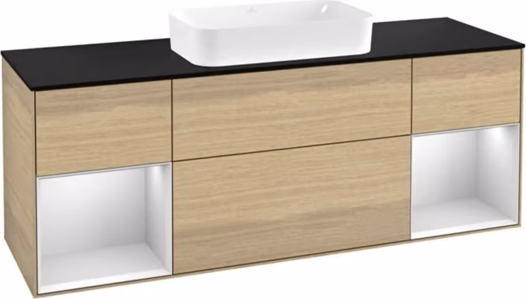 V&B mobile da toilette bla m Finion 160x60cm, laccato Reg wh. m, impiallacciato Rovere