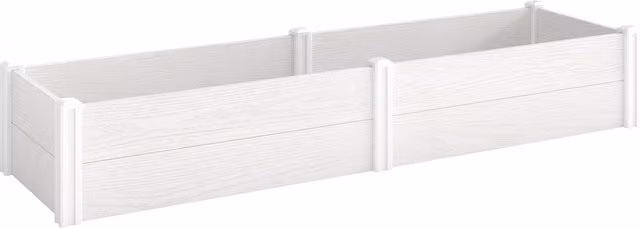 Aiuola rialzata smontabile Outsunny in plastica bianca L/P/H: 197 x 54 x 33 cm