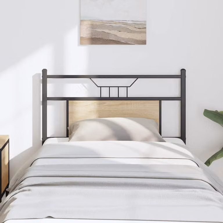 Testiera di ricambio vidaXL in stile industriale in legno multistrato e acciaio, colore marrone, per letto 80x200 cm