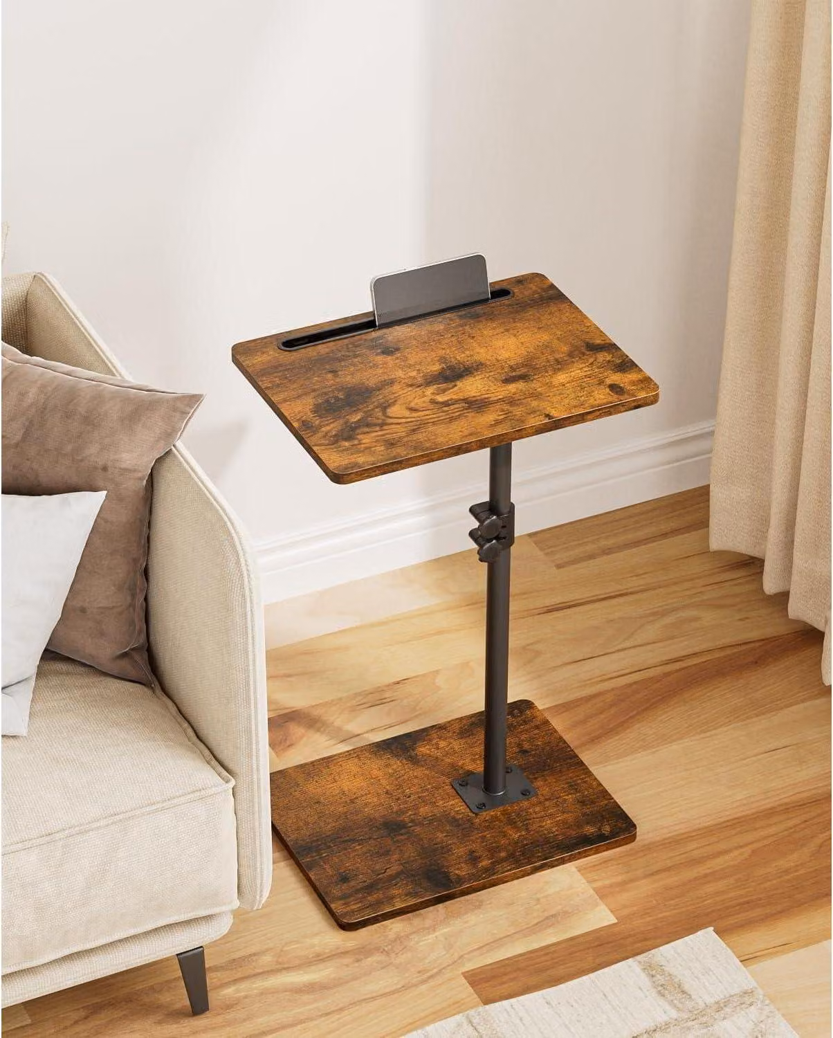 Tavolino a C Altezza regolabile a 360° Tavolino da caffè Legno Tavolo per laptop