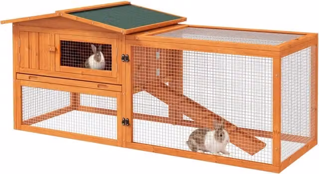 Casetta per piccoli animali Minimal in legno di abete arancione resistente alle intemperie