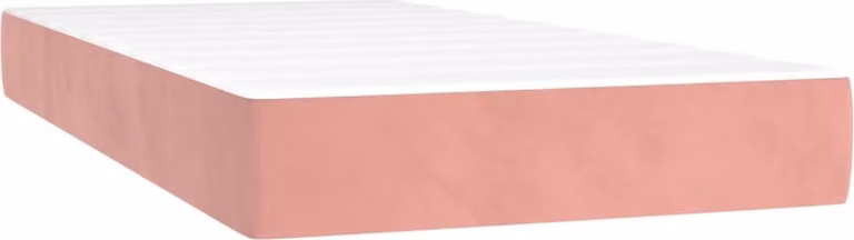 Materasso a Molle Insacchettate Rigidità Media Rosa 80x220x20 cm in Velluto