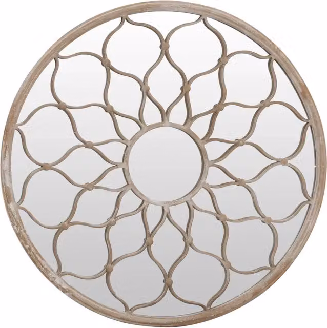 Specchio da giardino rotondo Design In in ferro e vetro colore sabbia, L: 60 cm, P: 3 cm