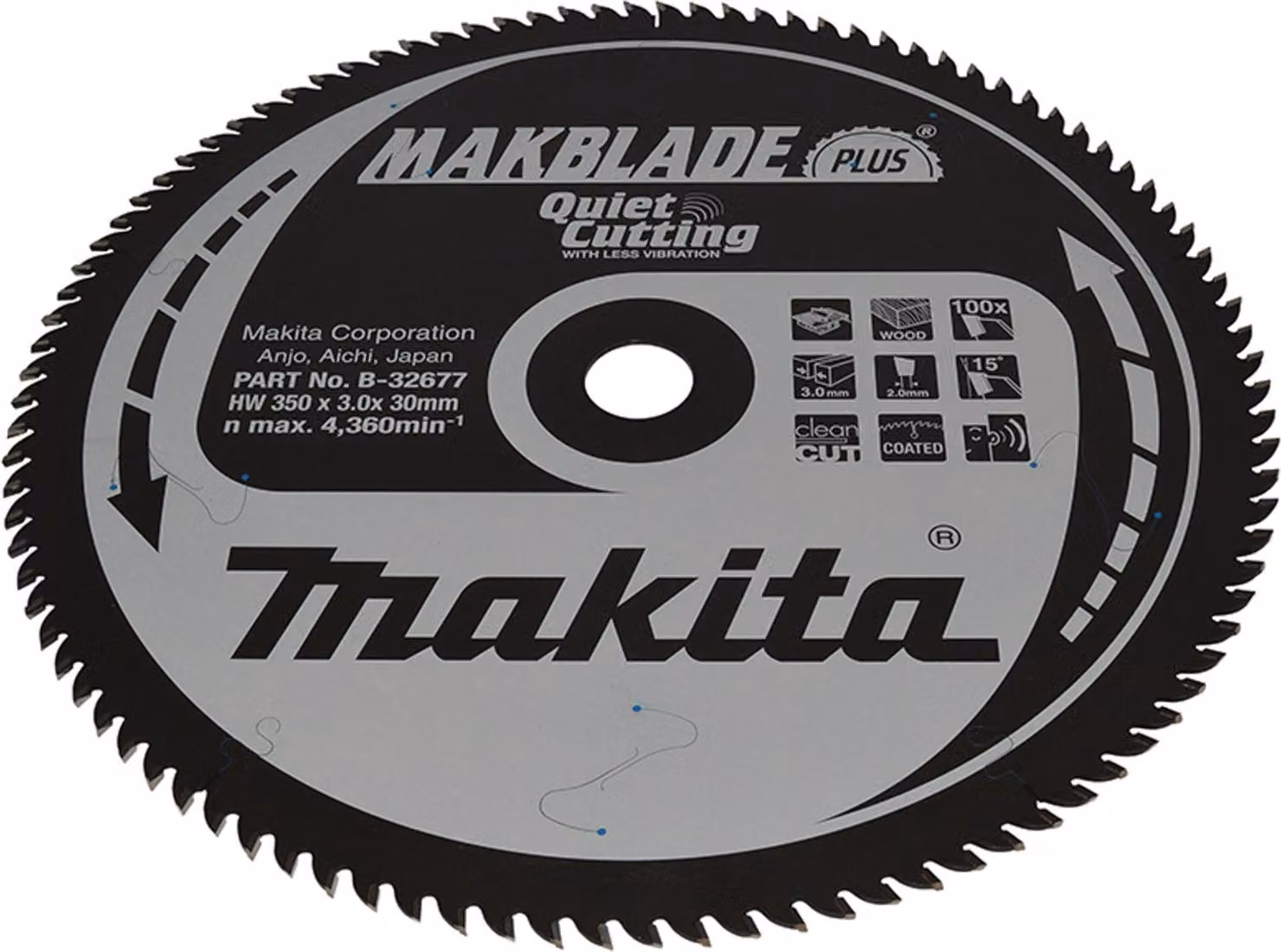 Makita MAKBLADE+ Lama per sega circolare B-32677 - 350x30x100Z - Legno