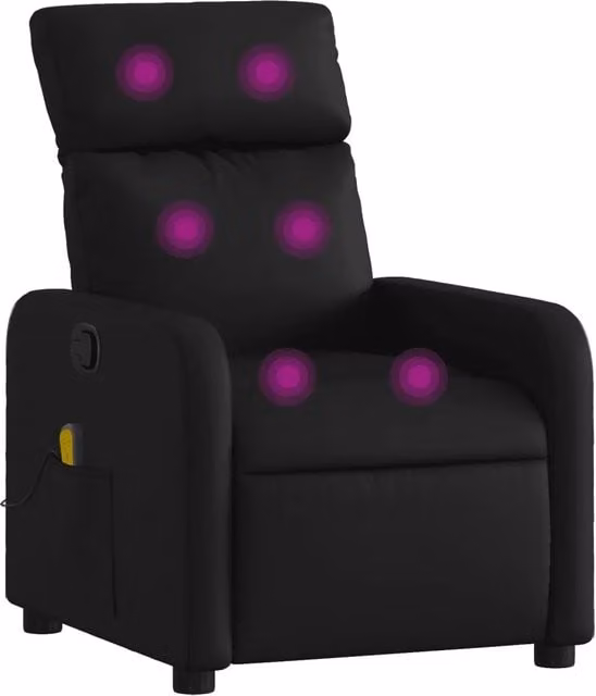 Poltrona reclinabile Massaggiante | Sedia Relax in similpelle nera