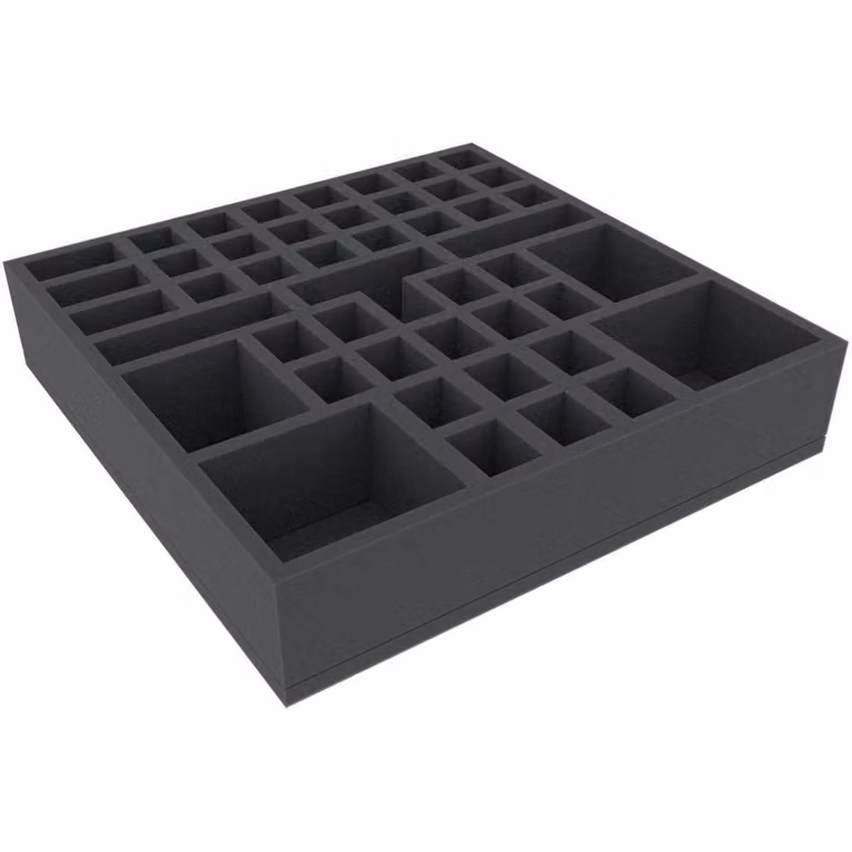 Inserto in schiuma 314x314x65 mm con 46 scomparti per giochi da tavolo