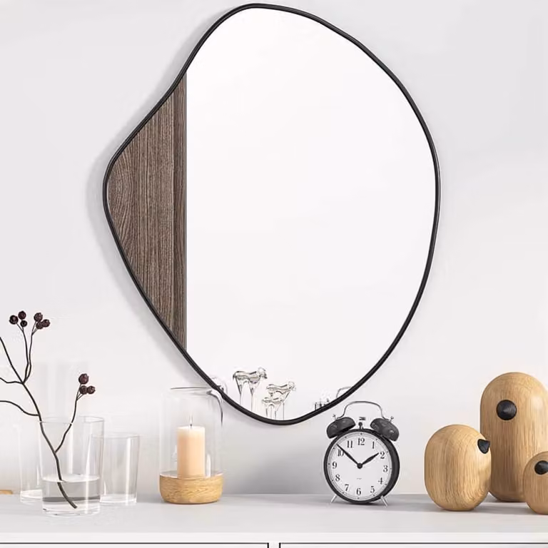 Specchio da parete rettangolare vidaXL nero L: 60 cm, H: 50 cm