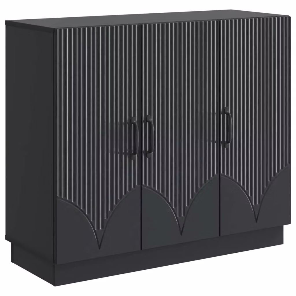 Credenza moderna vidaXL in legno MDF nero L: 89 cm, P: 34,5 cm, H: 77 cm – 2
