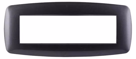 Ettroit placca compatibile Bticino Livinglight 7 moduli plastica slim colore acciaio scuro - LN87707