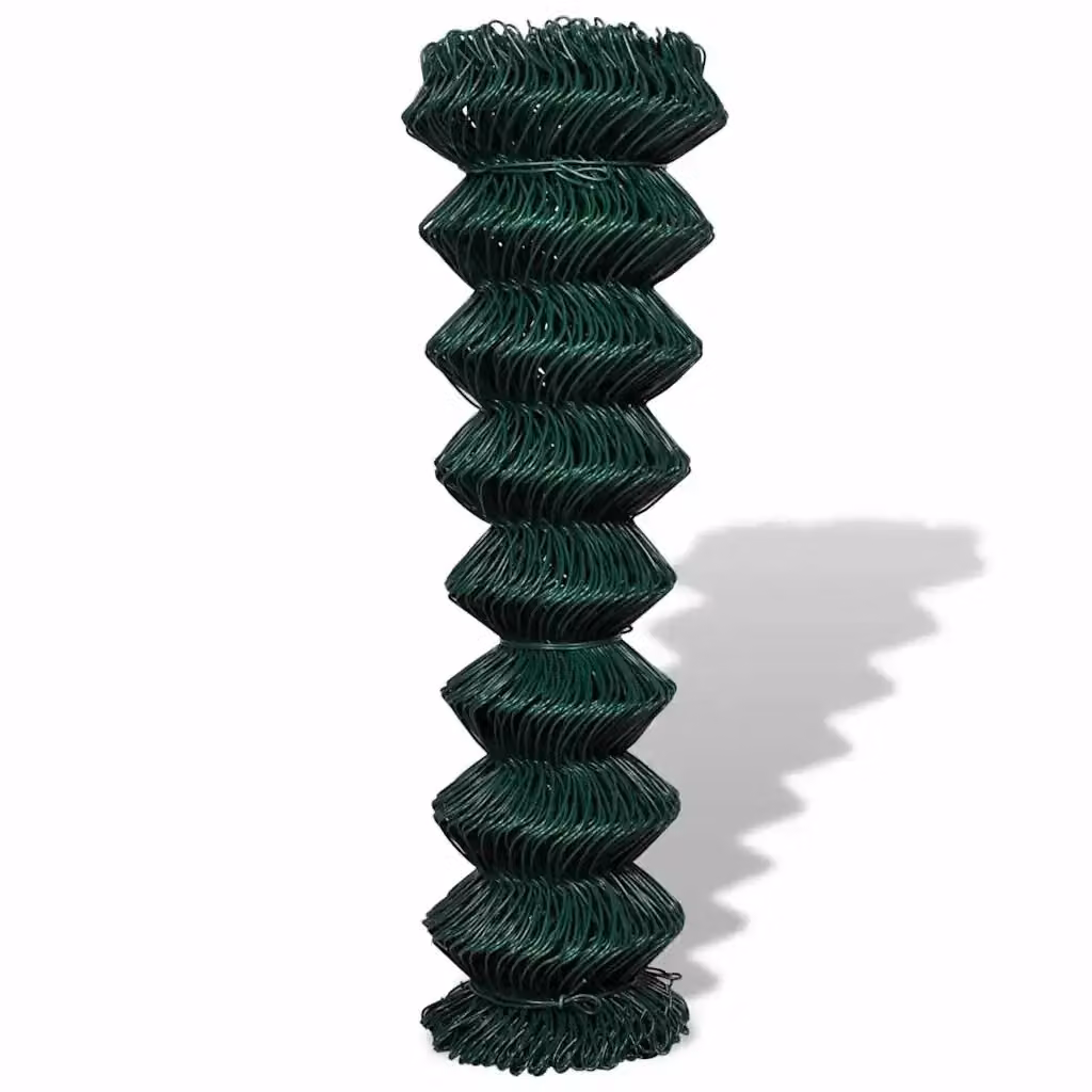 Recinzione a rete in acciaio rivestita in PVC verde vidaXL L: 25 m, H: 1,5 m – 2