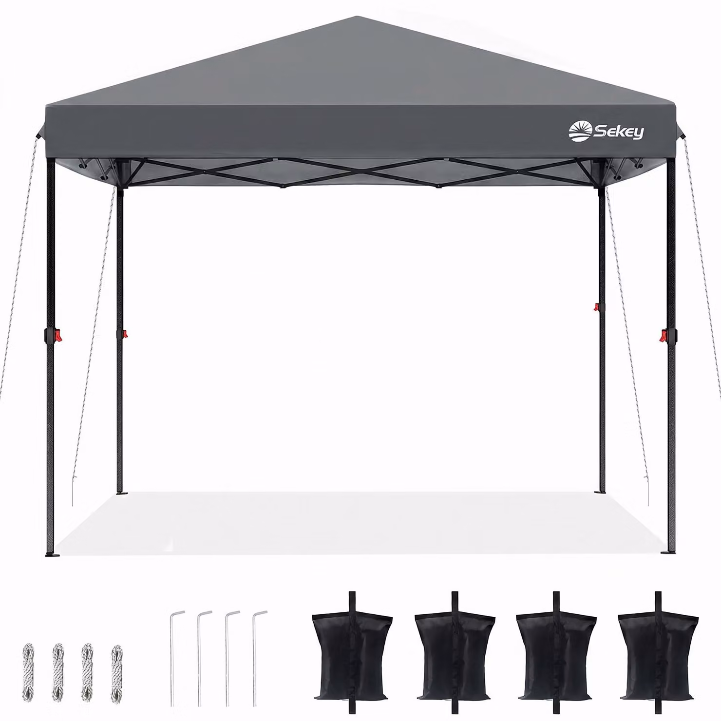 Gazebo pieghevole Sekey 3x3 impermeabile, gazebo pop-up con 4 sacchi di sabbia, protezione UV 50+, gazebo e tendoni per feste, grigio