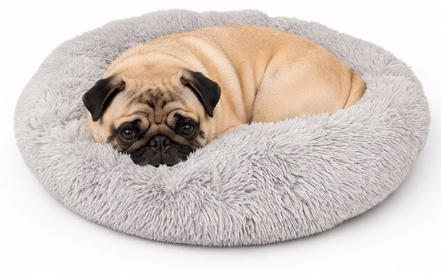 Relaxdays, cuccia per cani morbida e rotonda, ideale anche per gatti, diametro 60 cm, cuscino per cani di piccola taglia, cuccia per animali domestici lavabile, colore grigio