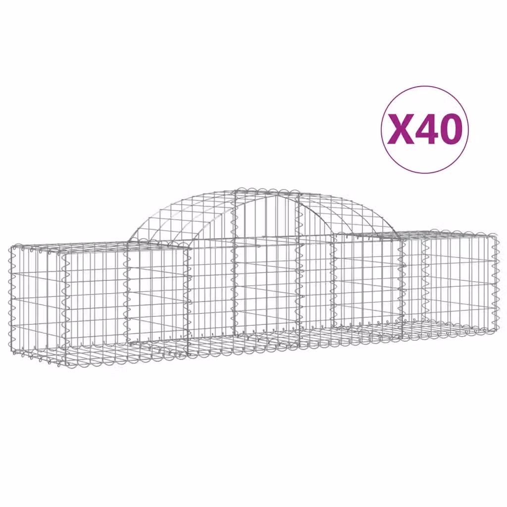 Cesti Gabbioni ad Arco Videx in Acciaio Zincato Grigio L: 200 cm, P: 50 cm, H: 40/60 cm – 2