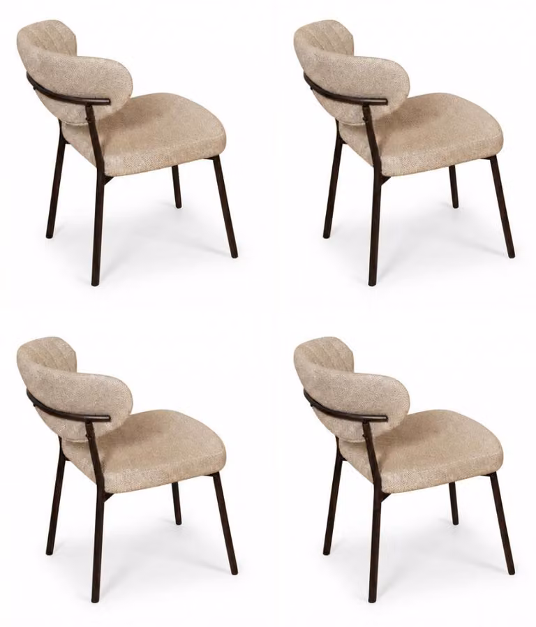 4 sedie, stile moderno, colore beige, imbottitura morbida e confortevole, nuove, compatte e versatili