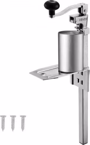 Apriscatole Commerciale Manuale VEVOR in Acciaio in Argento per Lattine Alte fino a 30 cm, Regolabile, L/P/H: 23,5 x 10 x 66 cm
