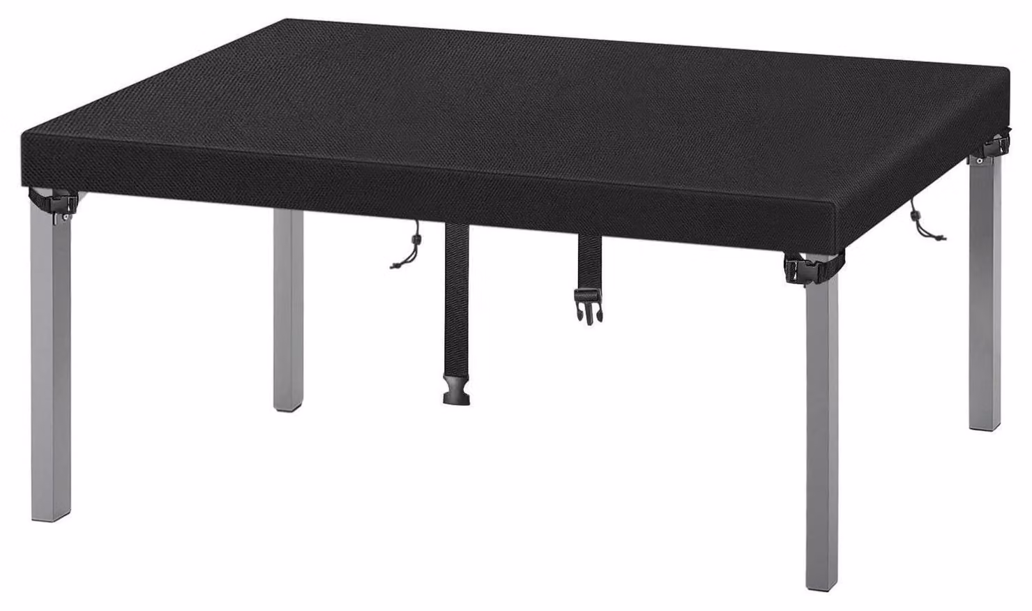 Copertura per tavolo da giardino, dimensioni 160x90x15 cm, tessuto Oxford 420D, colore nero, protezione dal vento, impermeabile