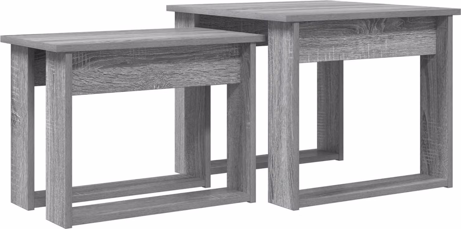 Set di Tavolini da Caffè 2 pcs Grigio Sonoma Legno multistrato