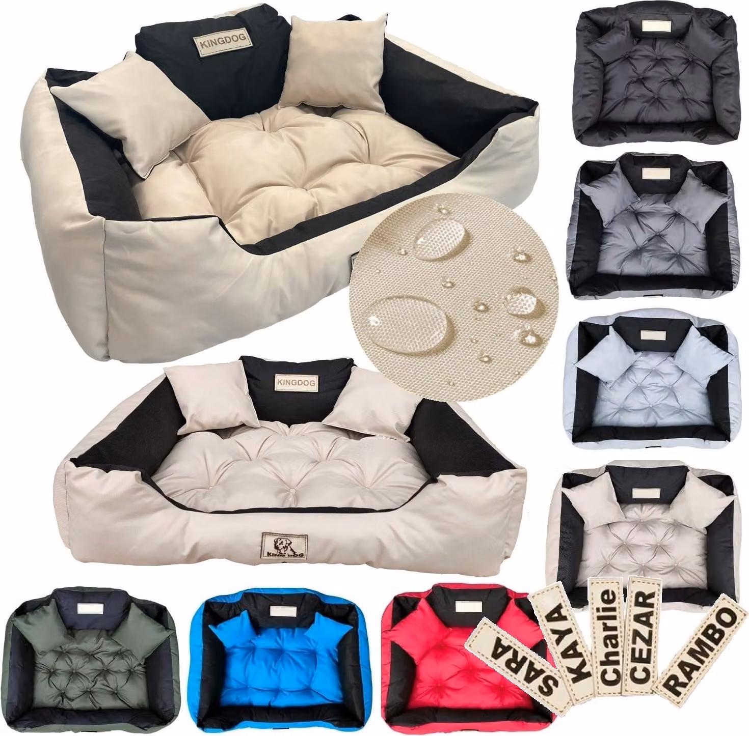 Letto per cani Letto per gatti 55 x 45 Beige Kingdog taglia S
