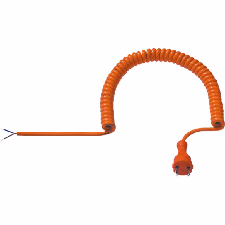 BACHMANN Cavo a spirale H05BQ-F 2x1,00 arancione, spina CEE 7/17