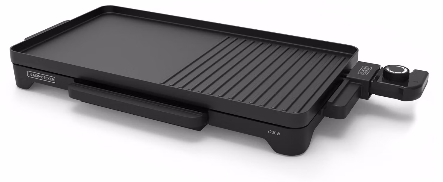 BLACK+DECKER Grill da tavolo piatto 2200W Nero