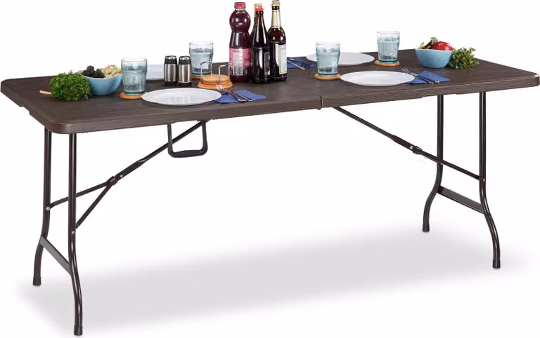 tavolo da giardino relaxdays BASTIAN marrone rettangolare 180,0 x 74,0 x 73,0 cm