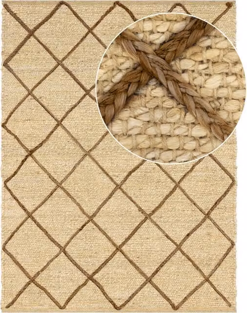 Tappeto in iuta Sakira beige stile boho L: 60 cm, P: 100 cm
