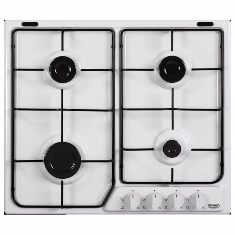 Piano cottura a gas da incasso De'Longhi YBF46ASV bianco con 4 fuochi da 60 cm