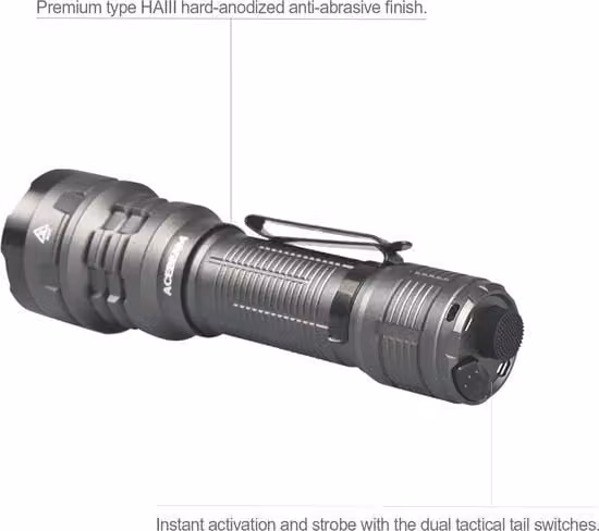 Lampada Tattica Ricaricabile 4900 Lumen con Interruttore Doppio e Funzione Stroboscopica - Ideale per Emergenze
