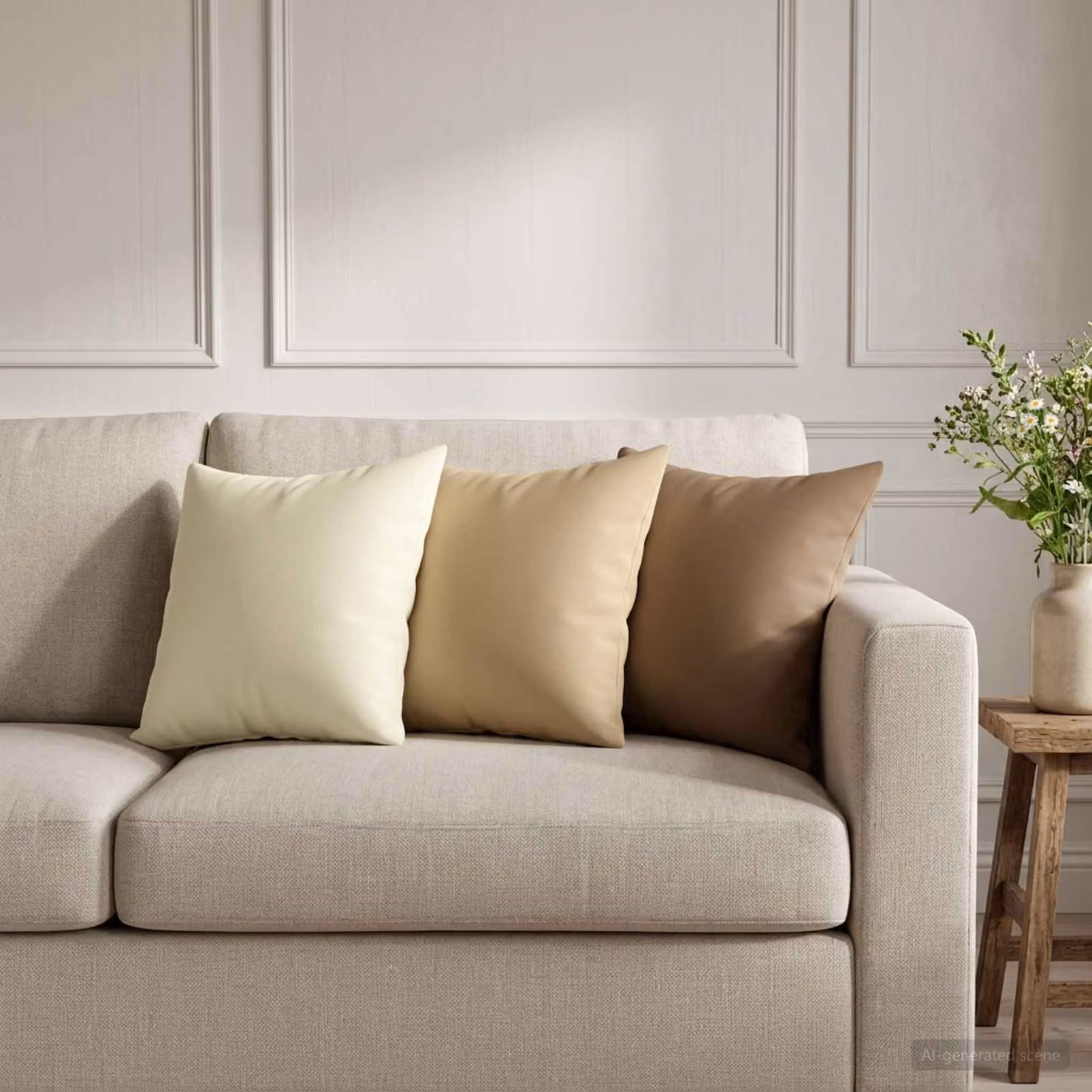 Set di 12 cuscini HEERLEN vidaXL color beige in poliestere con fodera lavabile