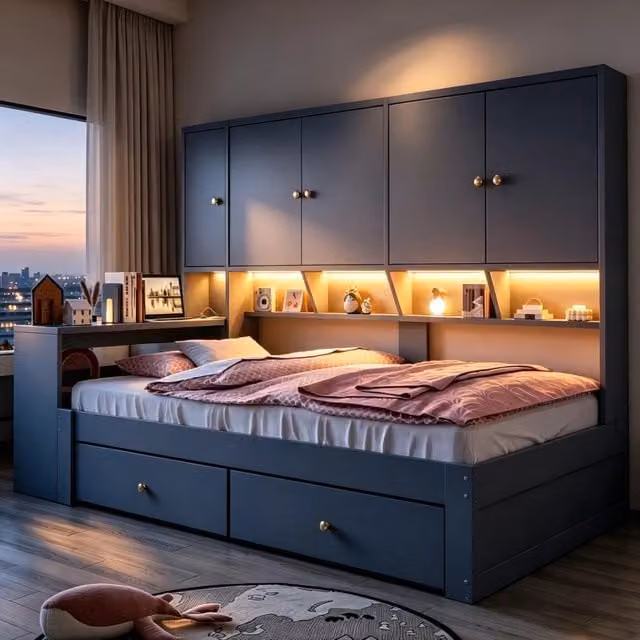 letto multifunzione mdf grigio 95 x 235 cm