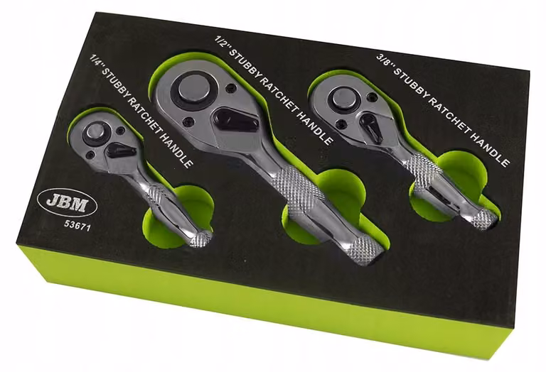 Set di 3 chiavi a cricchetto JBM: 1/4", 3/8", 1/2"