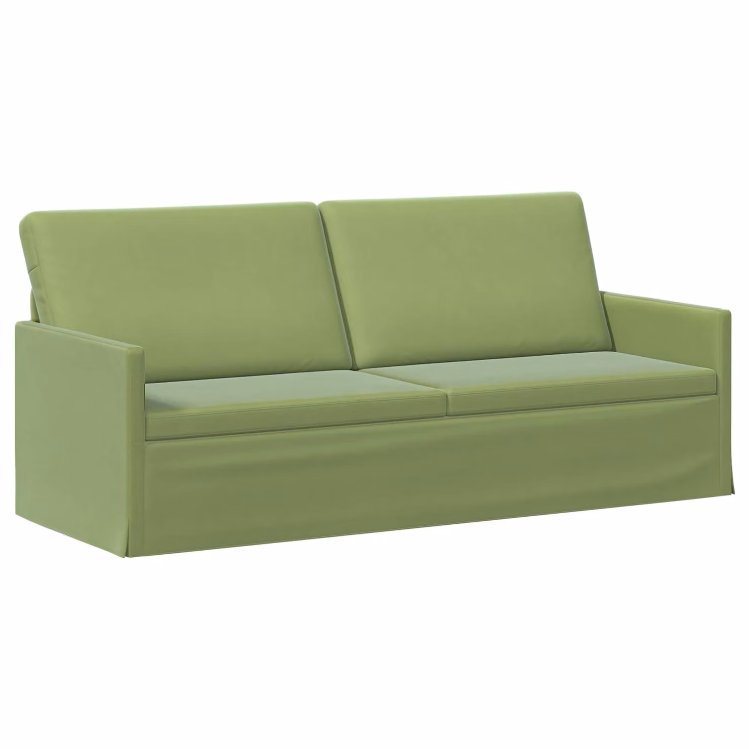 Divano a 3 posti vidaXL in velluto verde con struttura in metallo L/P/H: 190 x 81 x 82 cm