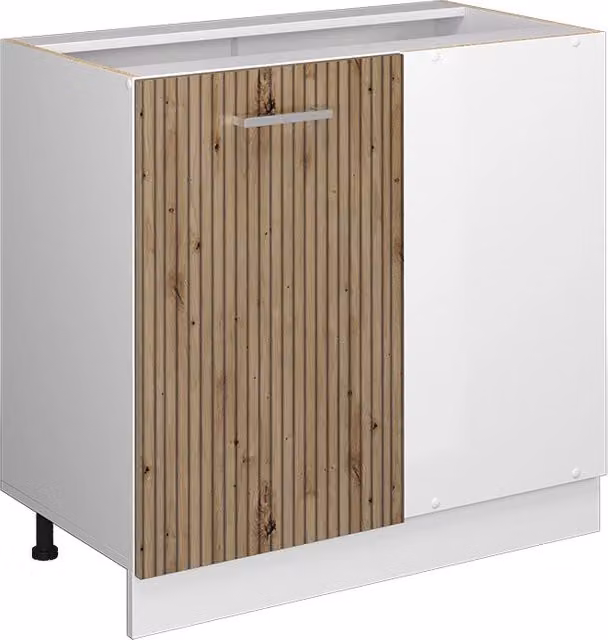 Mobile ad angolo per cucina Vicco R-Line Rovere e Bianco L: 86 cm