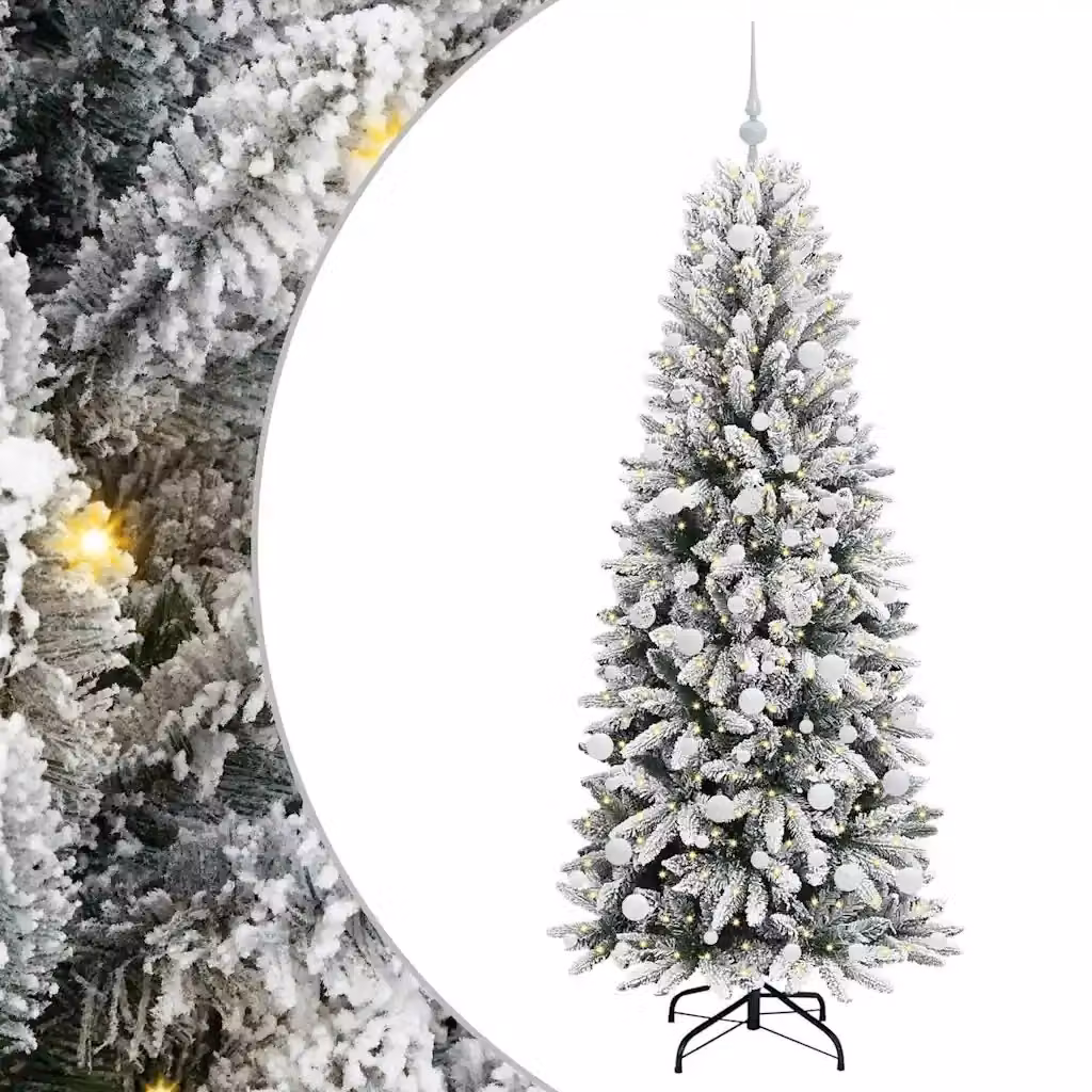Albero di Natale artificiale moderno bianco vidaXL Altezza: 180 cm – 2