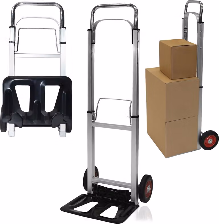 Carrello manuale pieghevole in alluminio, carrello da trasporto per magazzino, portata 90 kg